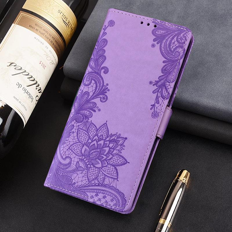 Кожаный чехол-книжка с тиснением, кружевом и цветами для Xiaomi Redmi Note 12 11 10 Pro 12S 11S 10S A1 11A 10C 10A Poco M4 X5 Pro 5G 4G, чехол-бумажник