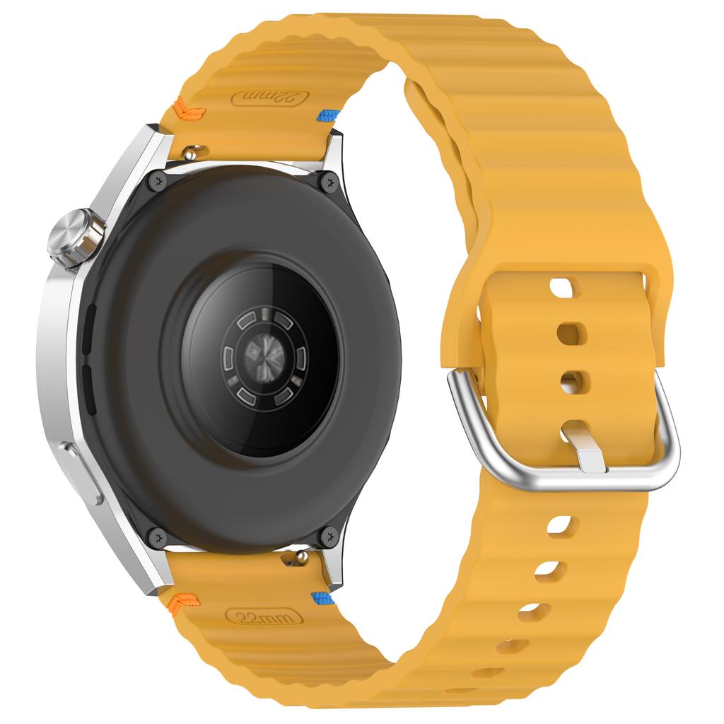 Ремешок для часов 20 мм для Samsung Galaxy Watch7/FE/Huawei Watch GT 3/2 42 мм Плоский волнистый силиконовый ремешок с металлической застежкой