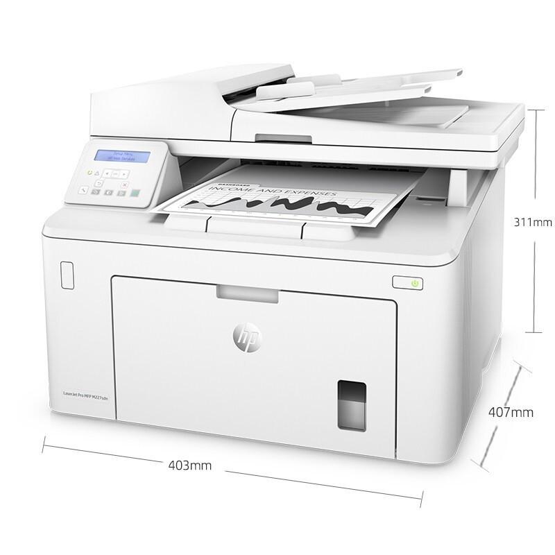 HP LaserJet Pro MFP M227fdn Black and White Laser Multifunction Printer CN plug (adapter included)