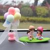 2Pcs/Set Car Dashboard Doll Creative Little Girls with Balloon Grass Pad Steps Ornament Decoration Auto Interior Accessories #469411