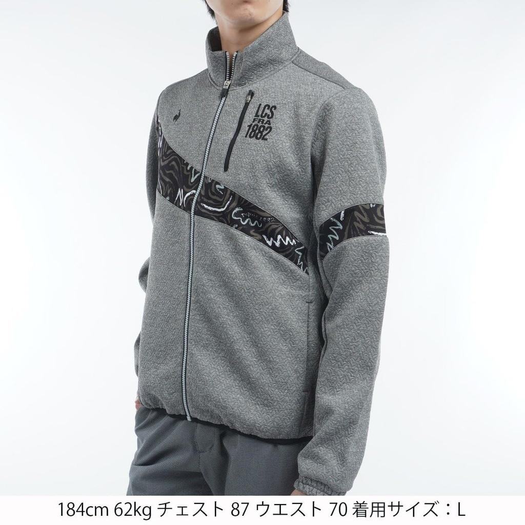 Coq Sportif Cut and Sew Полная молния блузон стеганый жаккард водоотталкивающий гольф LG4FSW51M GY00 [Le Golf] [Stretch Forcer] Мужская (Серый)