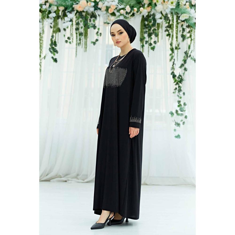 Вышитое камнем черное платье, длинное платье, свадебное платье, исламская одежда, мусульманское платье, исламская свадьба, турецкое платье, платье для женщин