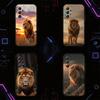 Чехол для телефона M-самец льва Для Samsung S25,24,21,22,23,30,Ultra,20,Plus,Fe,Lite,Note Мягкий черный чехол
