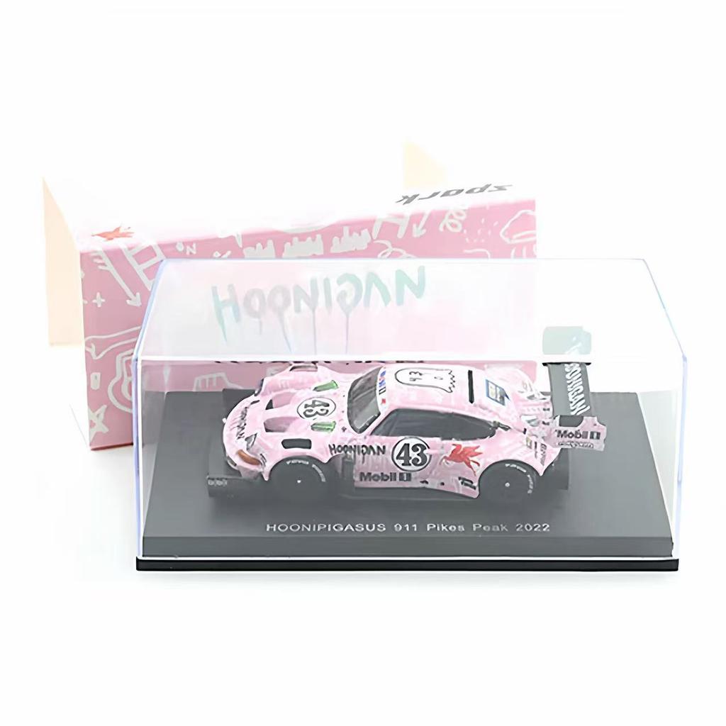 AABKQ1 Sparky 1:64 Porsche 911 Pink Flying Pig Livery 2022 Pikes Peak 43 Racing Car Alloy Car Model