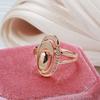 Unusual  Rose Gold Rings Daily Women Fine Jewelry Minimalist Geometry Natural Zircon Ring Fashion Jewelry