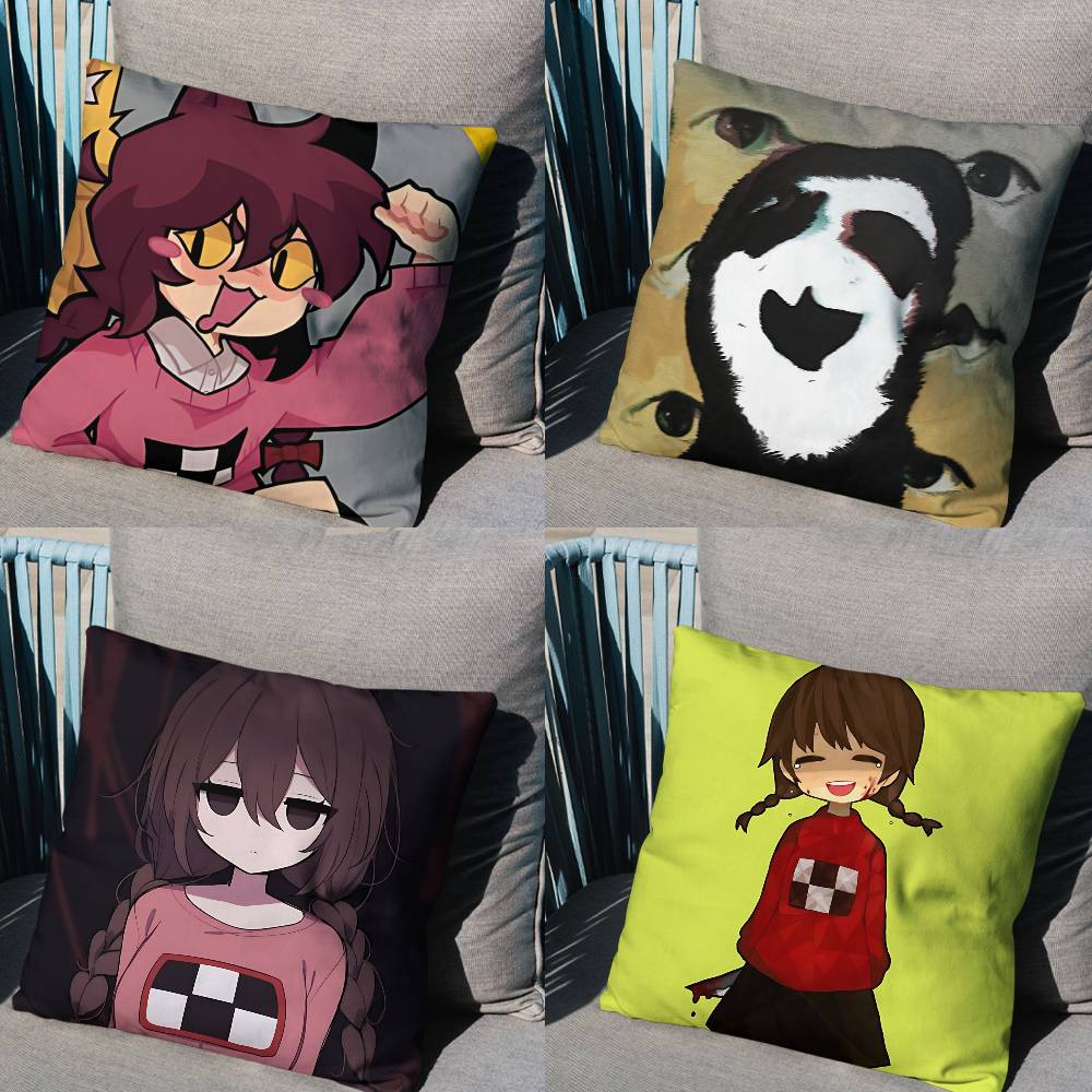 game Yume Nikki Uboa Madotsuki Print Throw Pillow Cover cm Square Cushion Case for Living Room Bedroom Decor