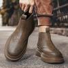 Fashion Trends Men's Classic Retro Chelsea Boots Comfort Handmade Precision Craft Leather Ankle Boots High-Top Thick Sole Shoes