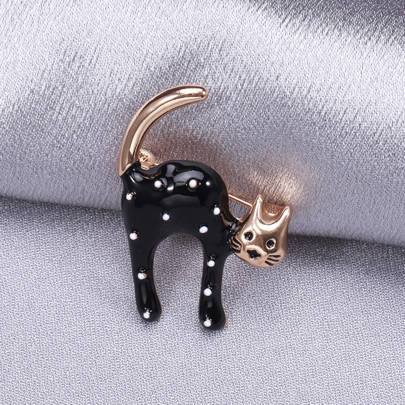 Blucome Броши в форме сгорбленного кота, воротник костюма, булавки для лацканов, модный новый стиль, свадебные булавки для корсажа, ювелирные изделия, зажим для девочек