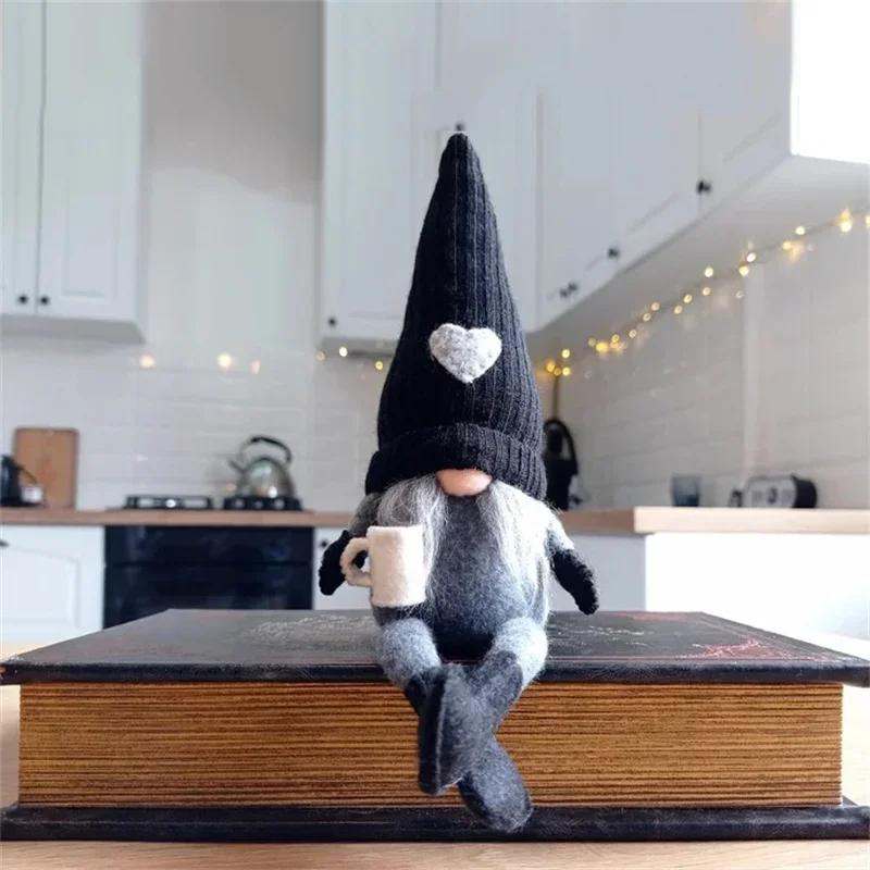 Christmas Decorations Plush Doll Hanging Christmas Ornaments Coffee Gnome Dolls Home Decor Coffee Bar Table New Year Xmas Gifts