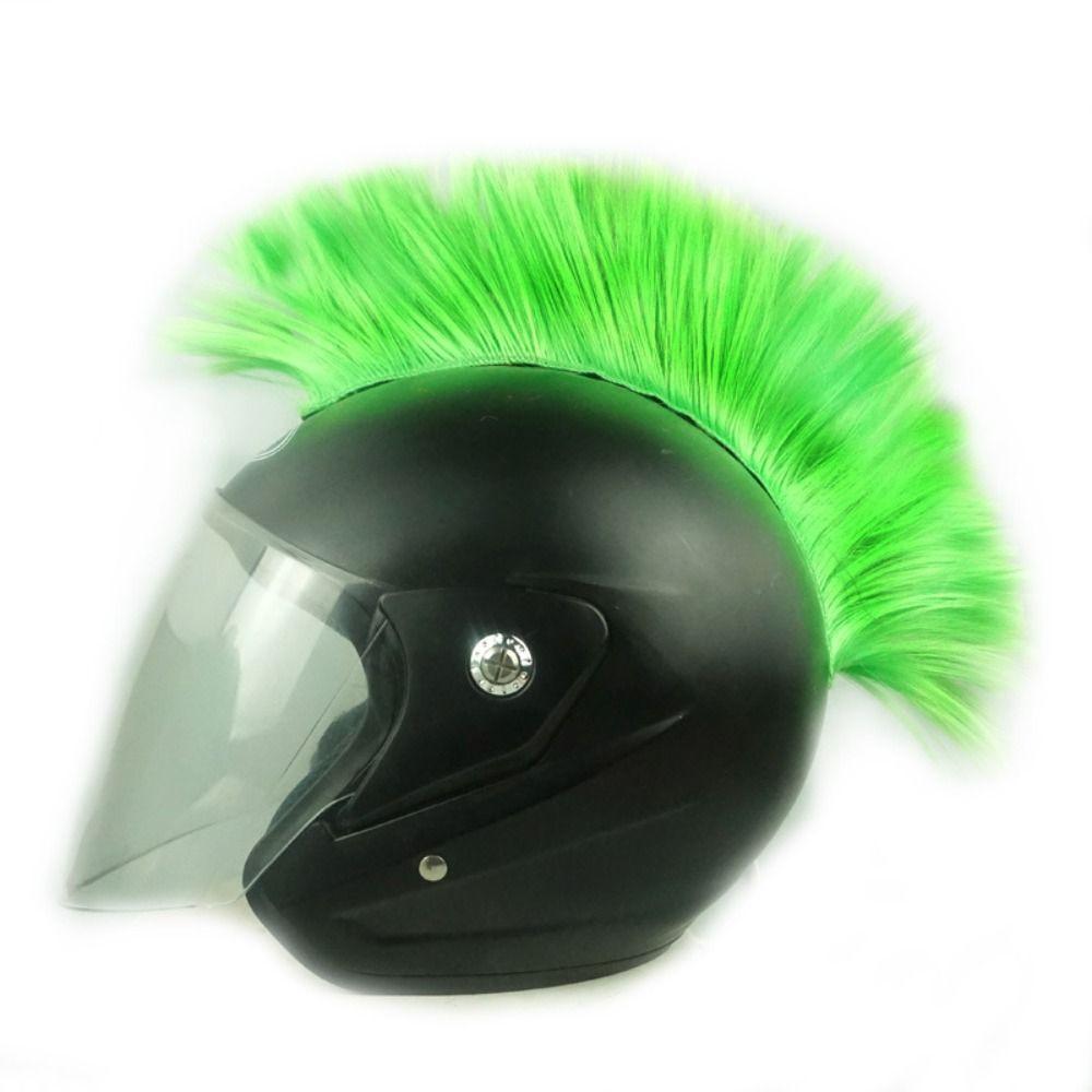 Punk Mohawk Helmet Wig Sticker Paste Helmet Decoration Hair DIY Cockscomb Helmet Wig Motocross
