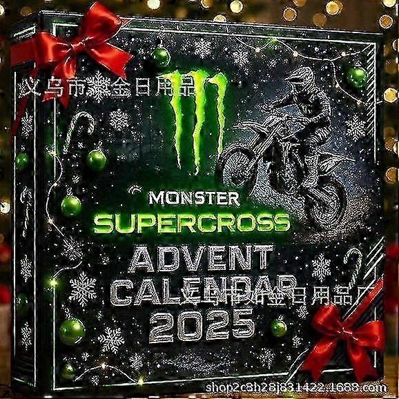 Motorcycle Advent Calendar 2025 - 24 Days Christmas Countdown Calendar Gift for Motorcycle Lovers & Riders, 2D Acrylic Holiday Decor, Christmas Tree