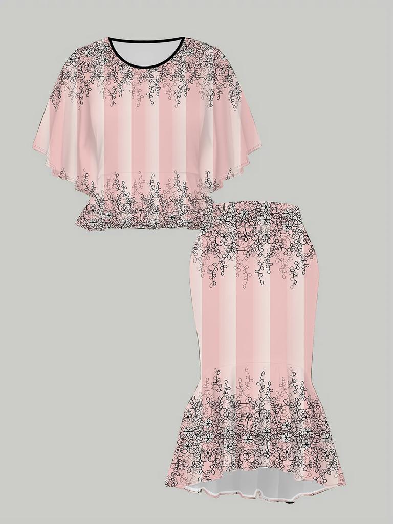 3D  Printed Classical Totem Women's Print, Fashionable Large-sized, Elegant, Versatile for All Seasons. T-shirt, Skirt and Set