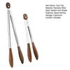 Walnut Wood Stainless Steel Kitchen Tongs Food Clip with Locking Mechanism Heat Resistant