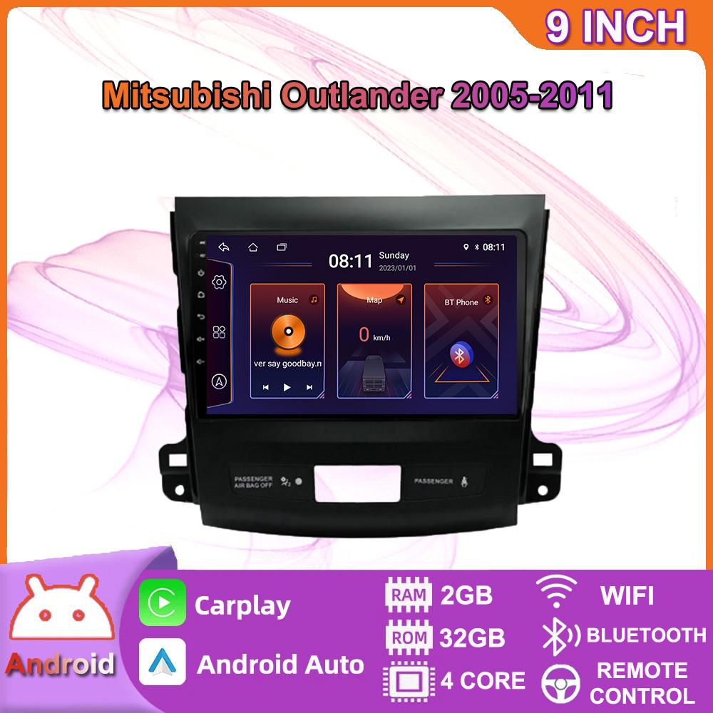 Автомобильный радиоприемник Android Auto для Mitsubishi Outlander 2005-2011, мультимедийный плеер, GPS-навигация, стерео Carplay HU 2 + 32 ГБ