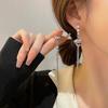 Tassel Earrings Minimalist Long Heart Rhinestone Fringe Dangle Earrings Women Girls Jewelry Valentine