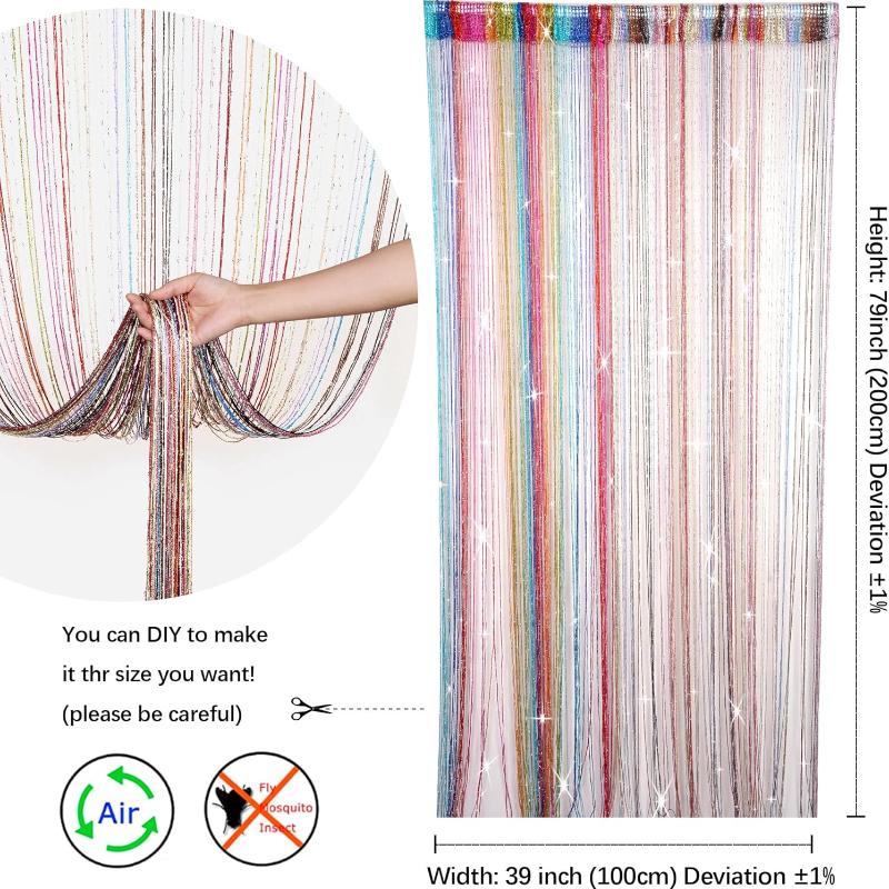 Аве Сплит Декоративная Дверная Нитяная Штора Настенная Панель Бахрома Оконная Панель Драпировки Разделитель Комнаты Жалюзи Разделитель Кисточка Ширма Дом 100см*200см