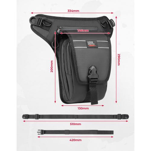Сумка на ногу для велосипеда KEMIMOTO, емкость 2 л, сумка на ногу, сумка на бедро, 3-камерная структура, встроенный сортировочный карман, сумка на пояс для велосипеда, многофункциональная сумка на пояс, сумка на велосип