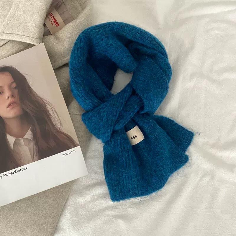 Soft egg containing wool wool scarf women's winter soft waxy knitted warm thickened ins student scarf manufacturer