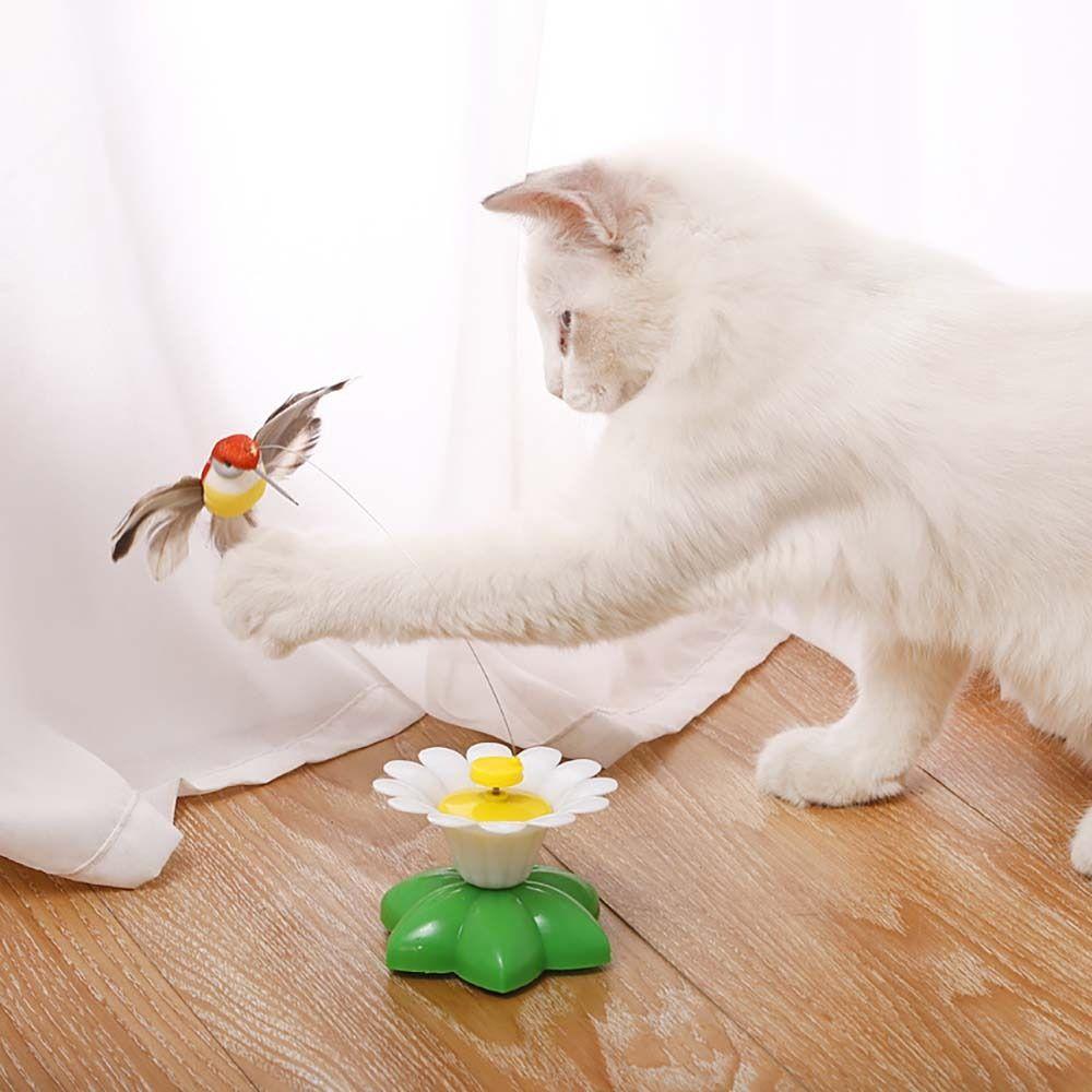 For Cat Catch Dog Kitten Butterfly Bird Bee Animal Shape Pet Teaser Toys Pet Supplies Cat Training Toys Rotating Cat
