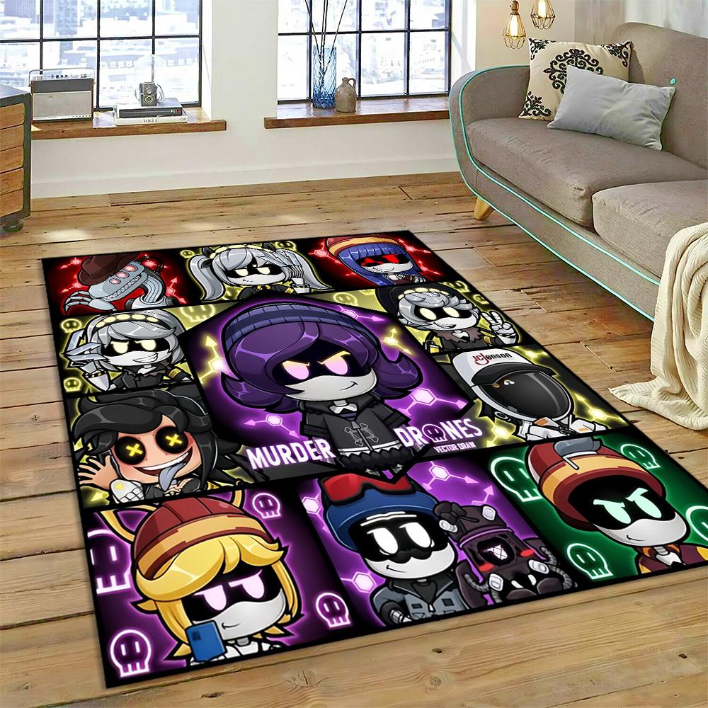 2025 New Style Murder Drones Uzi V Cartoon Robot Rug Carpet for Living Room Bedroom Home Decor, Floor Mat Non-slip Sofa Doormat