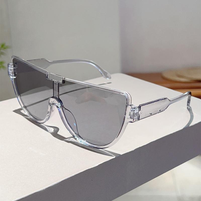 Полукруглые Солнцезащитные Очки Женские Модные Оверсайз Моноблок Повседневные Оттенки Ин Тренд Дизайн Корейский Стиль Уличные Солнцезащитные Очки