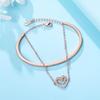 New 925 Silver Rose Gold Double-layer Heart Bracelet Chain Link Women Bracelet Birthday Festival Jewelry Gifts