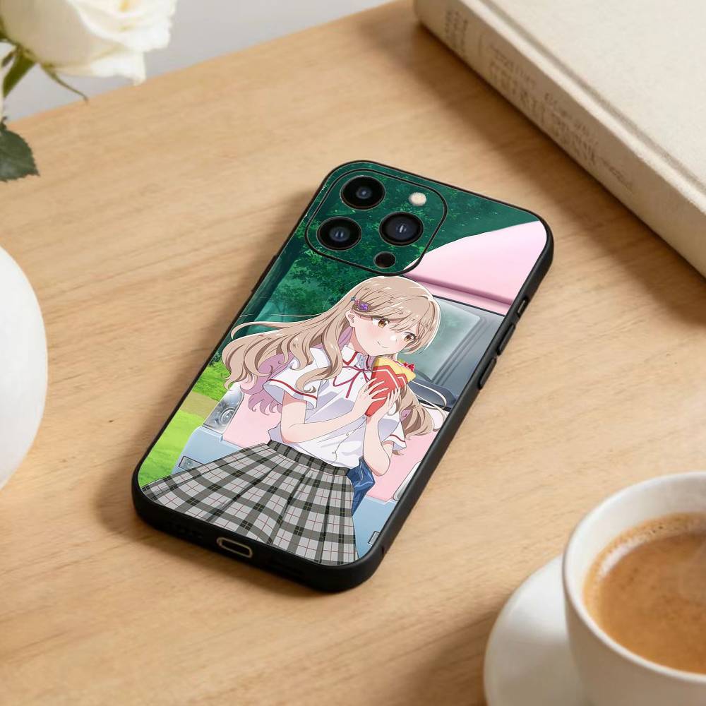Чехол для телефона Аниме Watanare Для iPhone 17, 16, 15, 14, 13, 12 Plus, Max Мягкий Силиконовый Черный Чехол