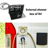 RV External Exterior Shower with Lock Hot Cold Adjustable RV Exterior Shower Box Single Knob Caravan Camper Accessories