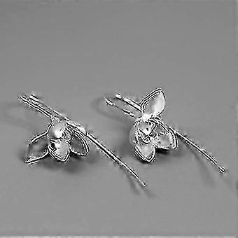 2025 Sterling Silver Earrings Elegant Magnolia Flower Drop Earrings Natural