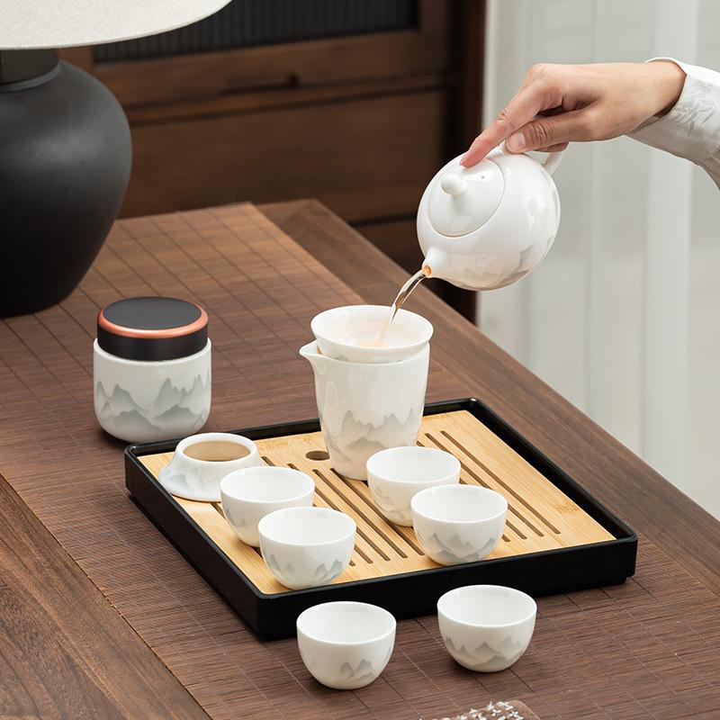 Business gift box to send leading enterprise merchandise ink wind set kung fu tea set tea