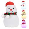 Snowman Tap Light Cute Christmas Lamp Rechargeable Silicone Touch Bedside Light Snowman Mood Lighting for Christmas Tree