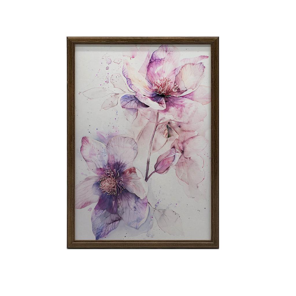 Kwiatowy Portret Wiosny Kwiatowy Portret Wiosny, 30X40 Cm, Rama Drewniana Ciemny Brąz, Papier Matowy 230 Gsm