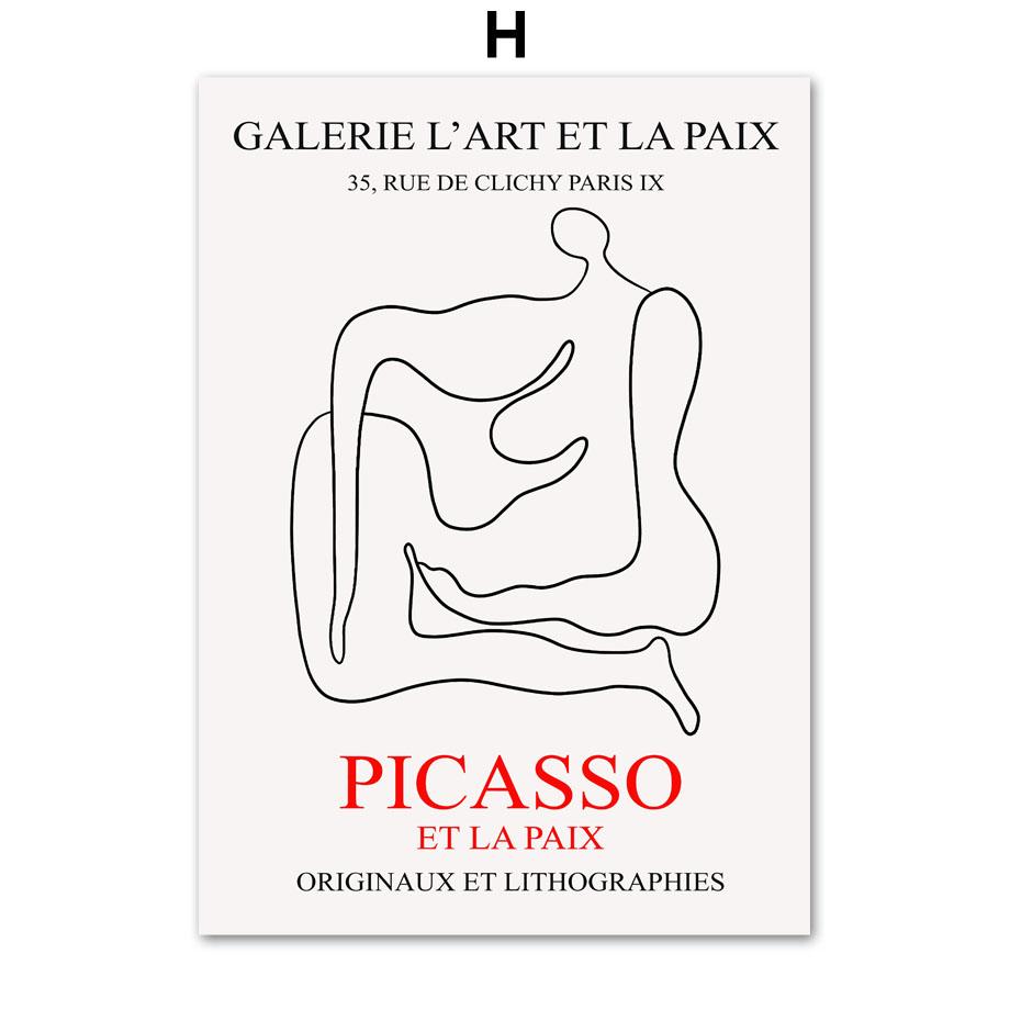 Абстрактная линия фигуры, женская кривая Пикассо, настенная живопись на холсте, плакаты на скандинавскую тему и принты, настенные панно для декора гостиной