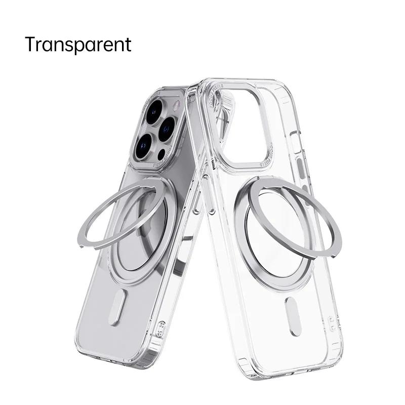 Luxury For Magsafe Magnetic Case For iPhone 15 14 13 12 11 Pro Max Plus Case 360° Rotating Ring Holder Wireless Charging Cover
