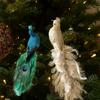 Handmade Christmas Peacock Ornaments Glitter Faux Peacock Feather Christmas Season
