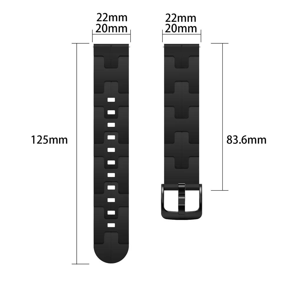 Спортивный силиконовый ремешок 20 мм 22 мм для Huami AMAZFIT BALANCE/CHEETAH Band Amazfit BIP5 GTR 4 3 Pro 47 мм GTS 4 3 Браслет Наручные ремешки