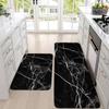 Two Piece Kitchen Carpet Non-Slip Oil Resistant Wipeable Floor Mats Waterproof Dirty Resistant Foot Mats
