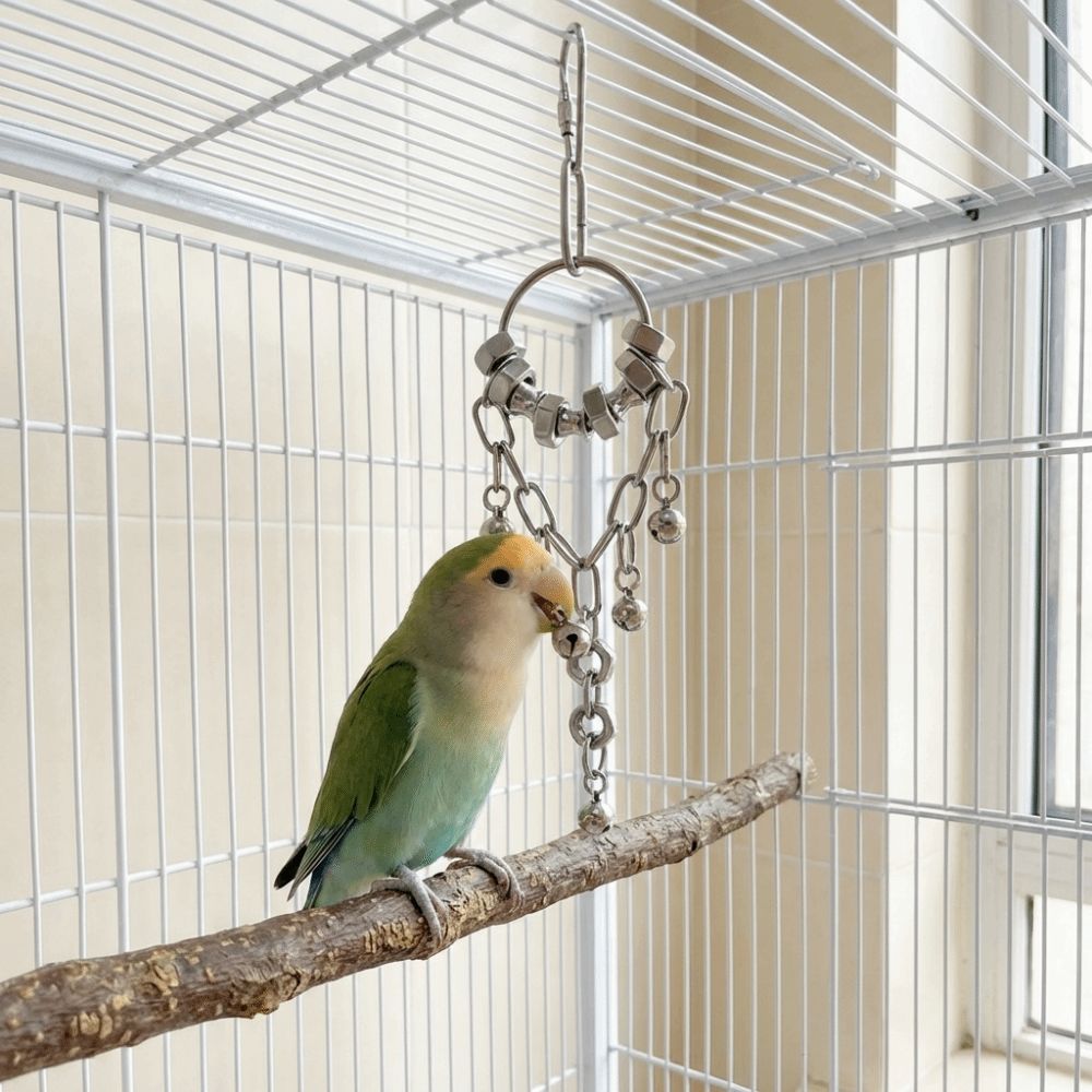 Wear-resistant Metal Bird Chain Bells Toys Bite Resistant Bird Cage Hanging Toy Small Medium Birds