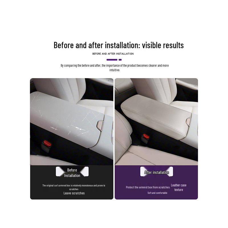 Leather Armrest Cover & Console Pad for Dongfeng Nissan N6 – Car Interior Accessory