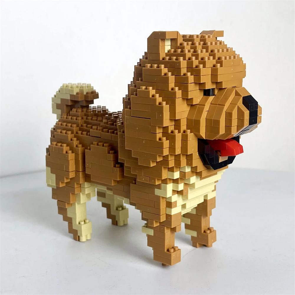 Knew Built Poodle Dog Micro Mini Construction Blocks Toys: Cute Doberman Pinscher Ideal Pet Lover Present Chow Chow Bullhead