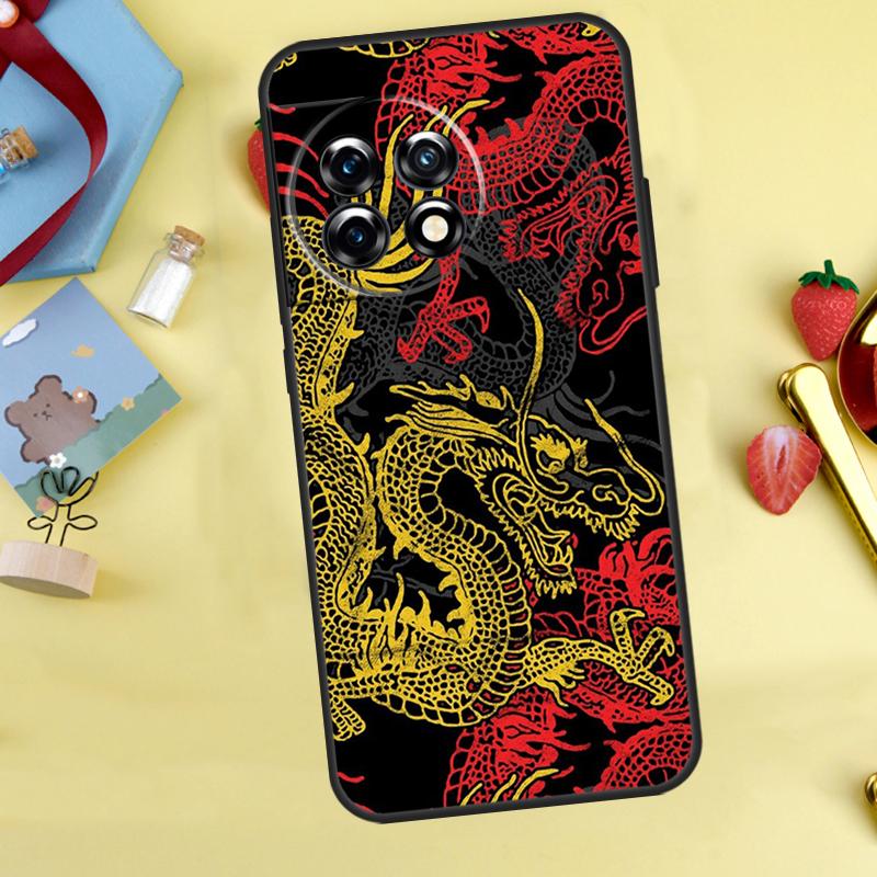 Японский чехол DRAGON TATTOO для OnePlus 13R 12R 13T 15 13 12 11 10 9 10R 10T 8T Nord 5 CE 4 2 3 Lite N20 N30
