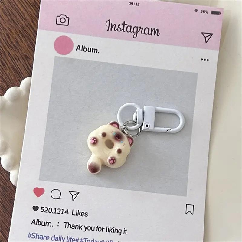 Kawaii мультфильм новинка кот пончик брелок милый креативный брелок кулон смешной рюкзак украшения аксессуары подарки