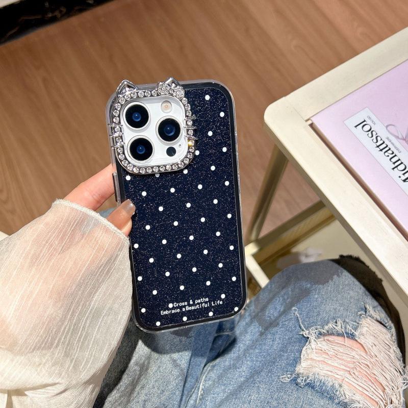 Стильный чехол для телефона в горошек для iPhone 13-17, Подходит для женщин, Ударопрочный