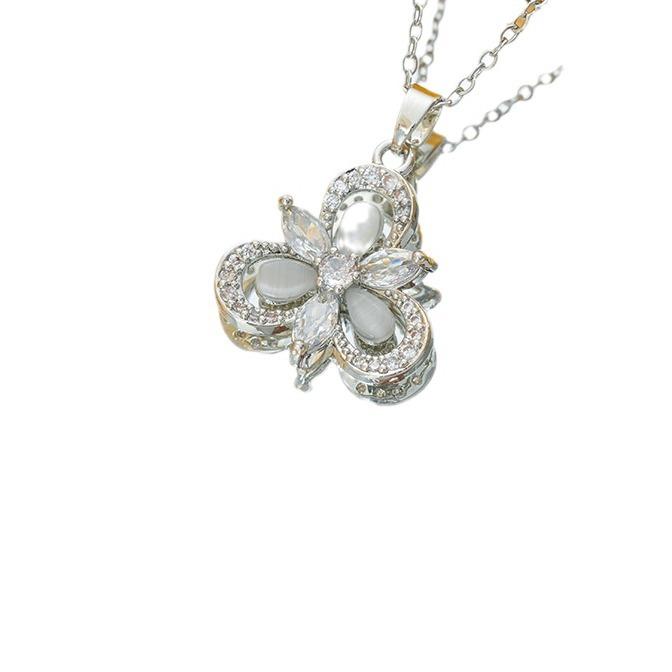 Кошачий глаз циркон лаванда женское простое модное нишевое дизайнерское ожерелье ювелирные изделия для женщин