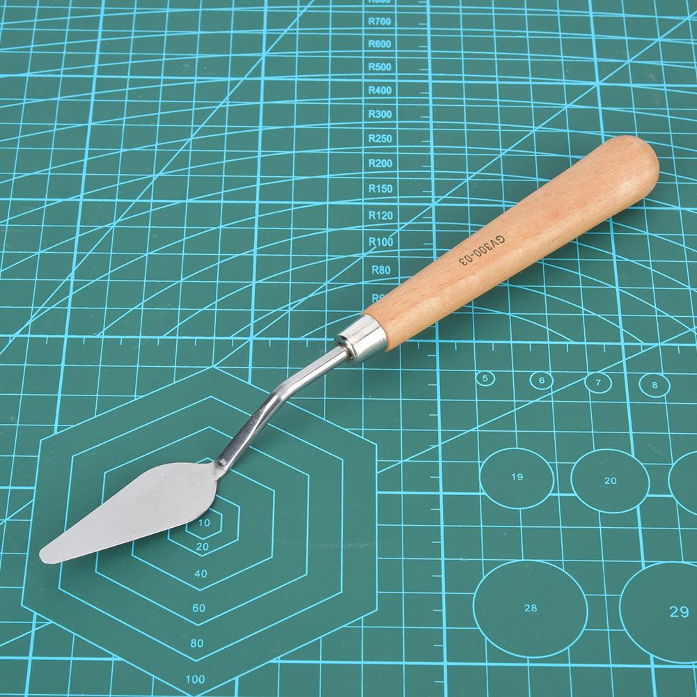 Ручка из бука Мастихин для масляной живописи Гуашь Шпатель Скребок Художественные принадлежности