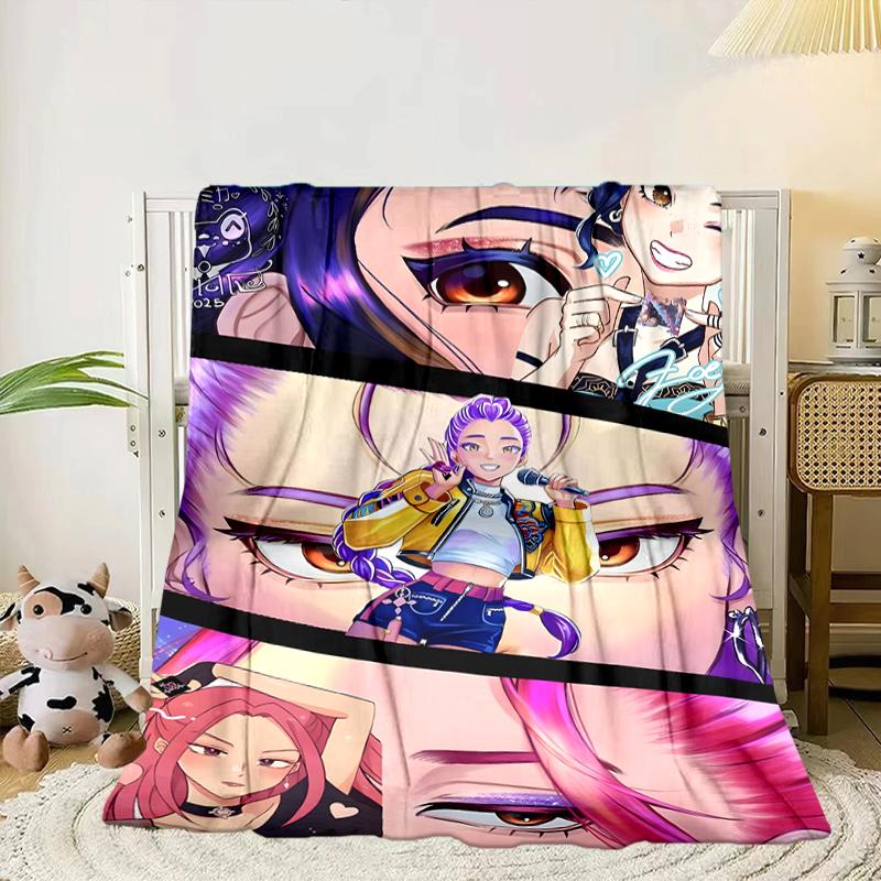 Kpop cartoon Blanket Flannel Blanket for bed, sofa, Camping, Hiking, Picnic Essentials, gift for family Fan gifts