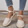Fashion Fashion Zapatos Para Mujeres Heel Rope Womens Flats Lace-Up Espadrilles Summer Sandals Female Strap Shoe 2024 Tênis Chaussure