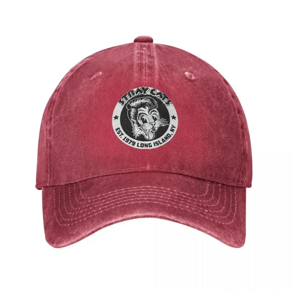 Stray Cats Band Unisex Style Baseball Caps Distressed Washed Hats Cap Vintage Outdoor Workouts Adjustable Fit Snapback Cap