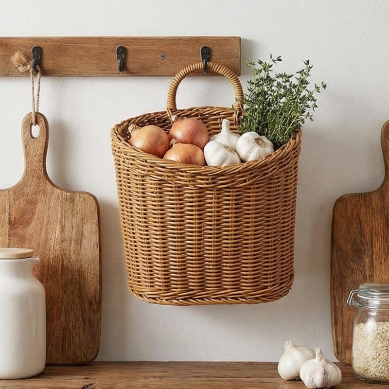 Легкий Прочный Плетеный Ивовый Настенный Подвесной Горшок-Корзина Для Домашних Садов Декора