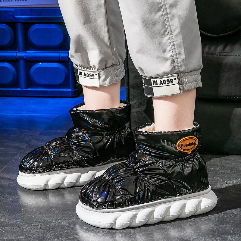 Зимние домашние тапочки для женщин 2023, теплые короткие плюшевые пуховые мягкие домашние тапочки на платформе, водонепроницаемая хлопковая обувь, мужские зимние ботинки